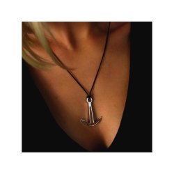Silver+Surf necklace Anchor size XL Wood