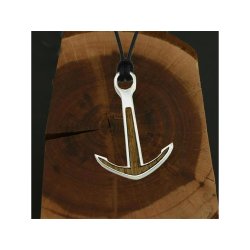 Silver+Surf Silber Schmuck Anker Größe XL Wood Halsband