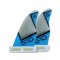 Tekknosport windsurf Fin G-10 Twin Cobra 165 Slot Box blue white