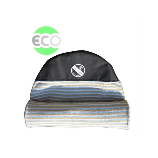 SURFGANIC Eco Surfboard Sock 8.0 Funboards Mini Malibu beige blue striped
