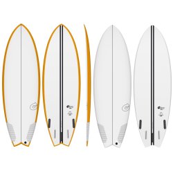 Surfboard TORQ TEC Summer Fish Board Quad Thruster white