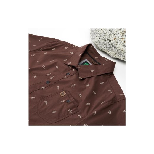 Hippytree Hemd Shirt Motif Woven kurzarm Hemd Freizeithemd Size L